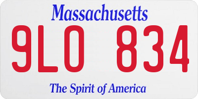 MA license plate 9LO834