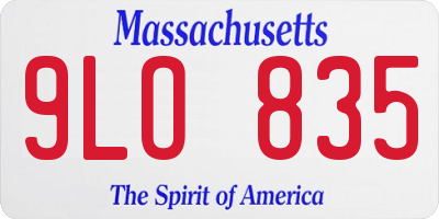 MA license plate 9LO835