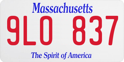 MA license plate 9LO837