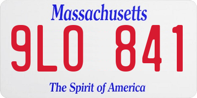 MA license plate 9LO841