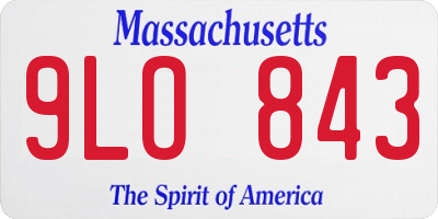 MA license plate 9LO843