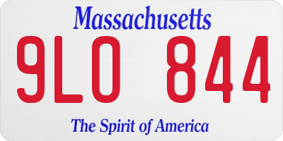 MA license plate 9LO844
