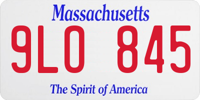 MA license plate 9LO845