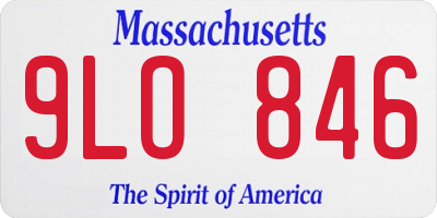 MA license plate 9LO846