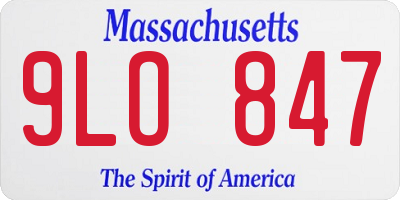 MA license plate 9LO847