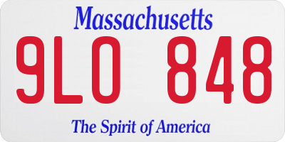 MA license plate 9LO848