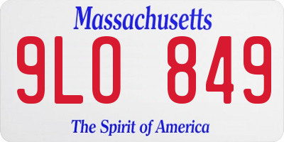 MA license plate 9LO849