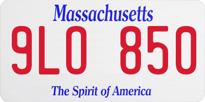 MA license plate 9LO850