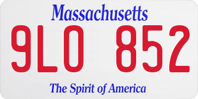 MA license plate 9LO852