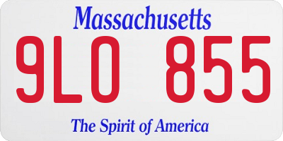 MA license plate 9LO855