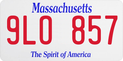 MA license plate 9LO857