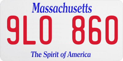 MA license plate 9LO860