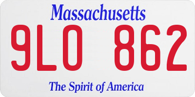 MA license plate 9LO862