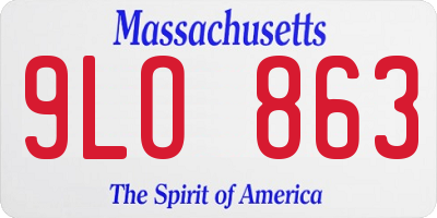MA license plate 9LO863