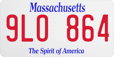 MA license plate 9LO864