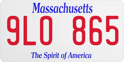 MA license plate 9LO865