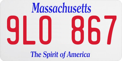 MA license plate 9LO867
