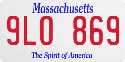 MA license plate 9LO869