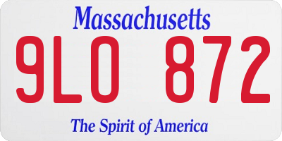 MA license plate 9LO872