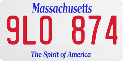 MA license plate 9LO874