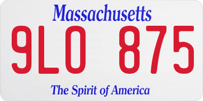 MA license plate 9LO875