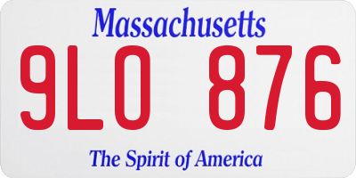 MA license plate 9LO876