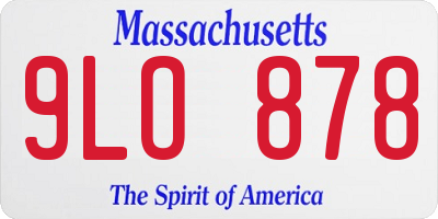MA license plate 9LO878