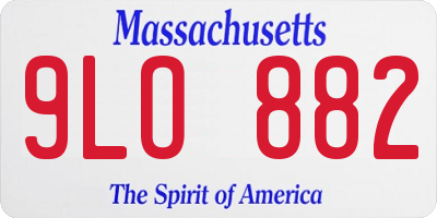 MA license plate 9LO882