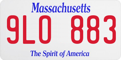 MA license plate 9LO883