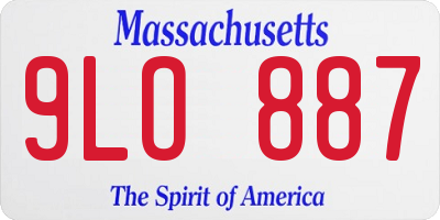MA license plate 9LO887