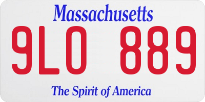 MA license plate 9LO889