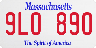 MA license plate 9LO890