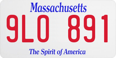 MA license plate 9LO891