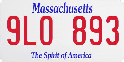 MA license plate 9LO893