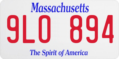 MA license plate 9LO894