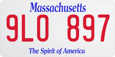 MA license plate 9LO897