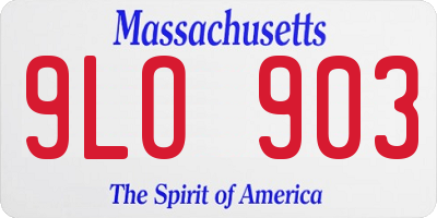 MA license plate 9LO903