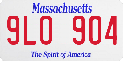MA license plate 9LO904