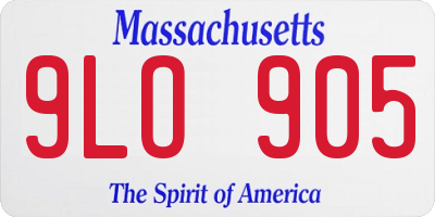 MA license plate 9LO905