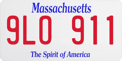MA license plate 9LO911