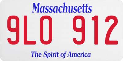 MA license plate 9LO912