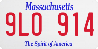 MA license plate 9LO914