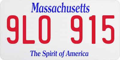 MA license plate 9LO915