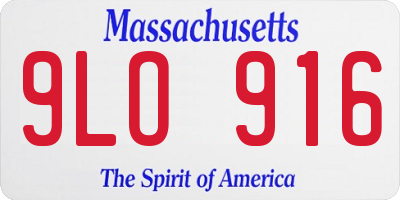 MA license plate 9LO916