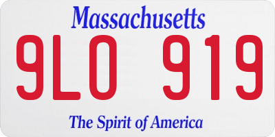 MA license plate 9LO919