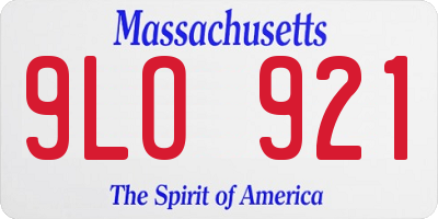 MA license plate 9LO921