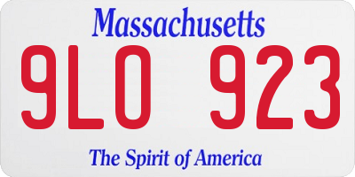 MA license plate 9LO923
