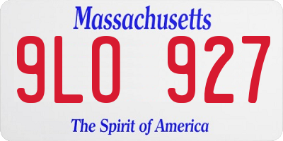 MA license plate 9LO927