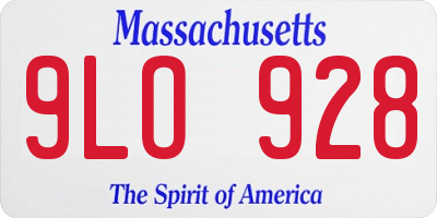 MA license plate 9LO928
