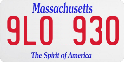 MA license plate 9LO930